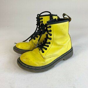 Dr. Martens Junior Little Kids Delaney Ankle Boots Sz 12 Yellow Leather Side Zip